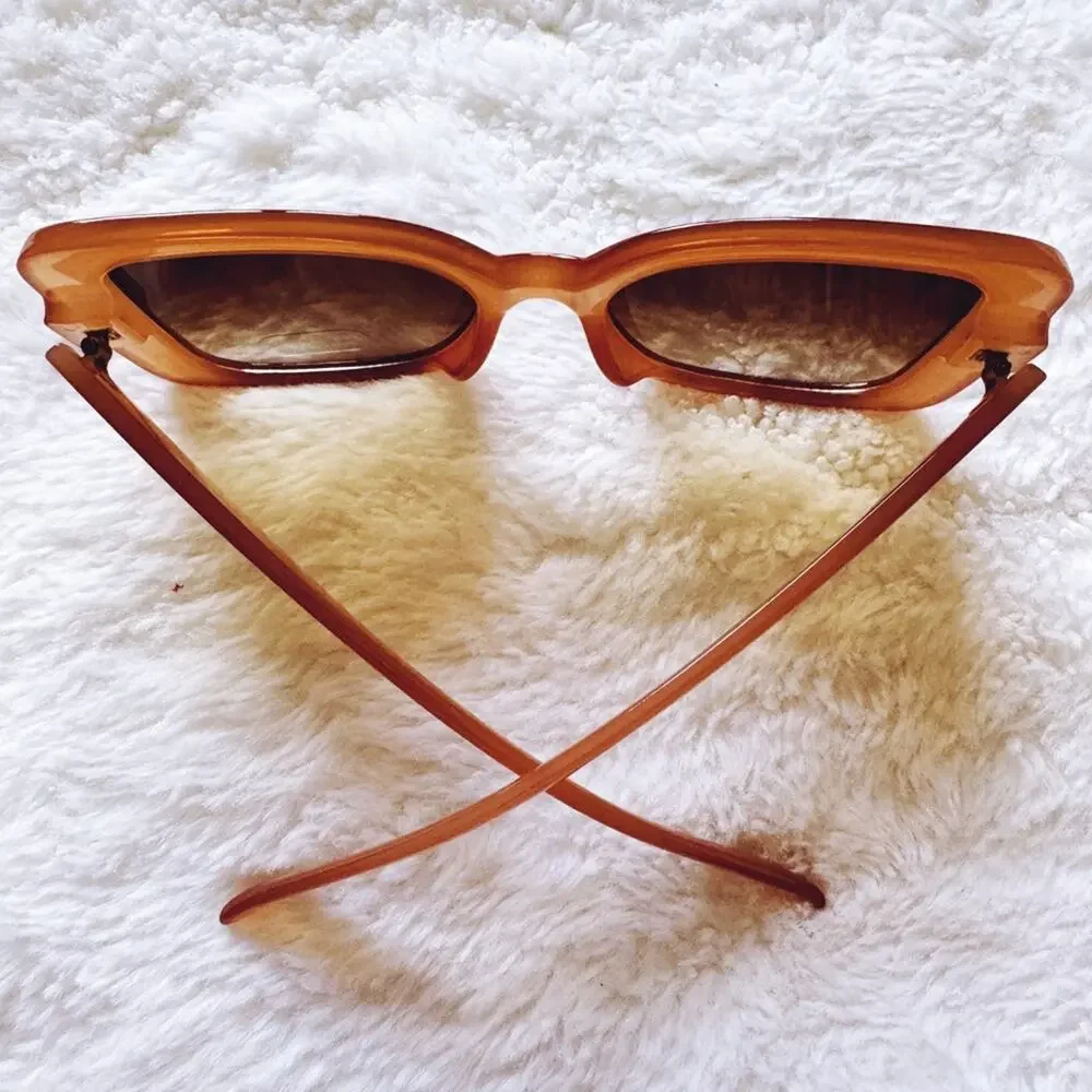 Eva Clear Gold Square-Framed Sunglasses